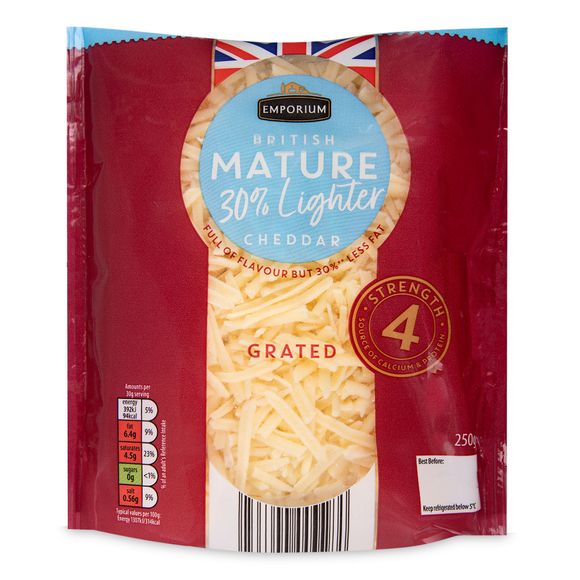 Emporium British Lighter Mature Grated Cheddar 250g